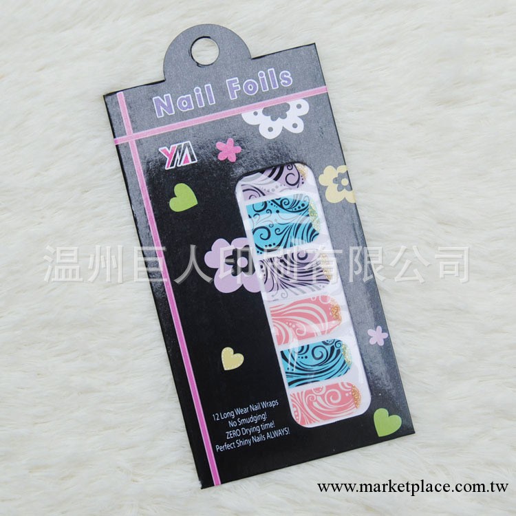 六月新款12隻裝金蔥粉全貼甲油貼閃粉指甲貼花批發可定制工廠,批發,進口,代購