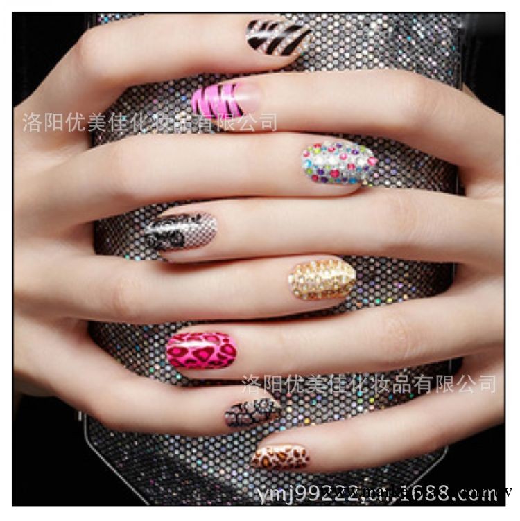廠傢招代理 3D指甲貼 炫彩甲油貼  HB彩色閃粉系列24款工廠,批發,進口,代購