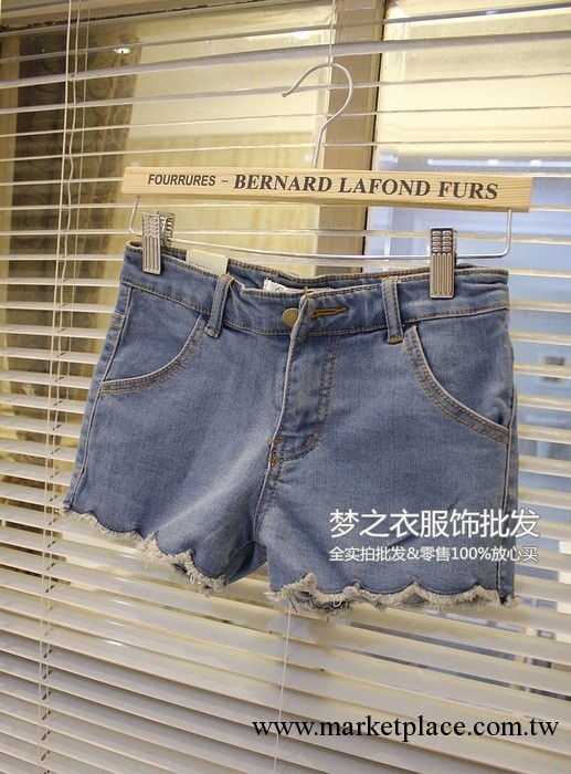 2013新款女夏季裝韓國版口袋波浪牛仔短褲外貿原單廠傢直銷批發工廠,批發,進口,代購