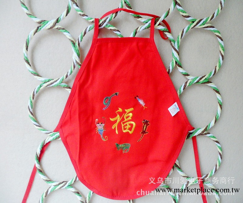 批發 嬰幼兒純棉雙層刺繡 有袋無腿肚兜 圍兜 寶寶吉祥紅肚兜工廠,批發,進口,代購