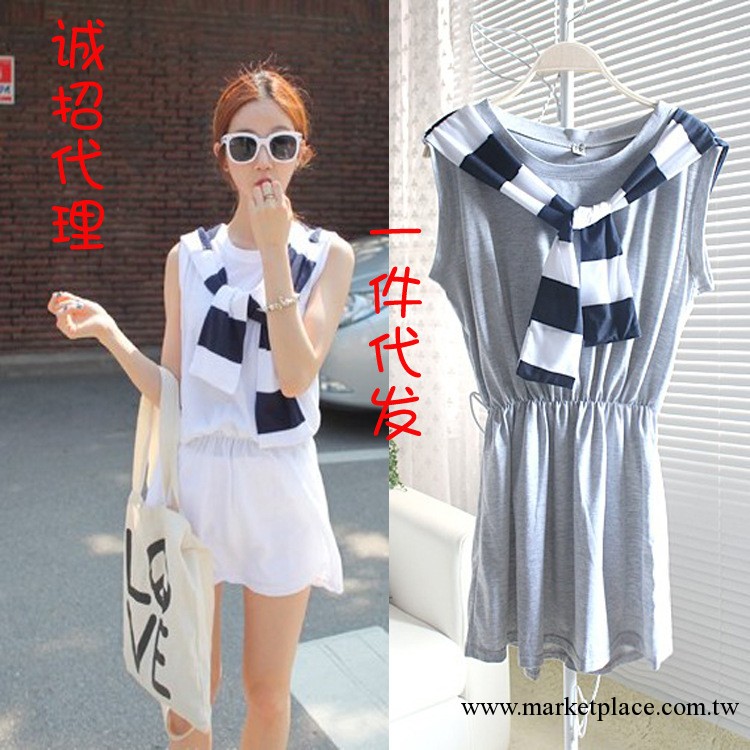 爆款 2013新款 韓國原單圍巾連帽可拆卸帽純棉休閑連衣裙  6139工廠,批發,進口,代購