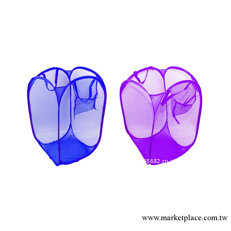 優質彩網臟衣籃 臟衣藍折疊式網狀臟衣籃 臟衣簍工廠,批發,進口,代購