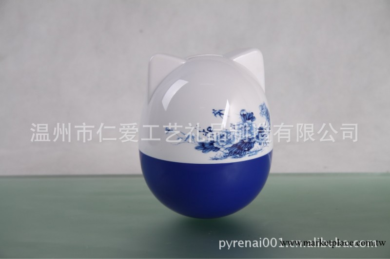 青花不倒翁儲錢罐    儲錢罐   不倒翁儲錢罐工廠,批發,進口,代購