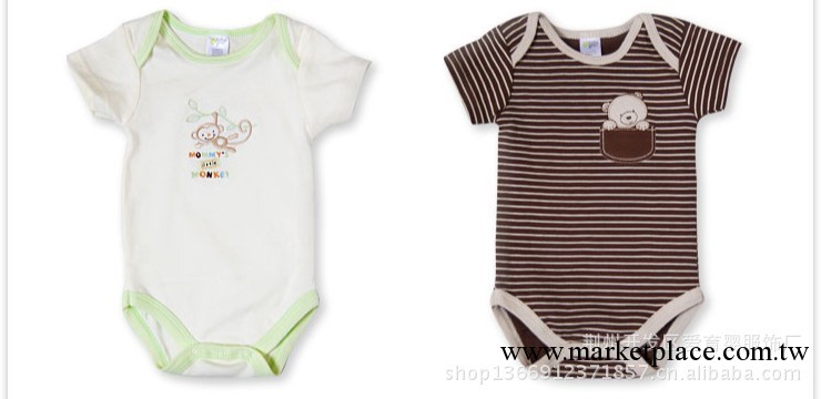 『熱銷』嬰兒服 印花外貿原單純棉嬰兒連體衣|三角哈衣|短袖爬服工廠,批發,進口,代購