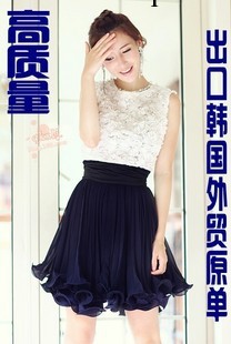 5112# 韓國高質量正品 外貿原單小辣椒同款百褶雪紡連衣裙工廠,批發,進口,代購