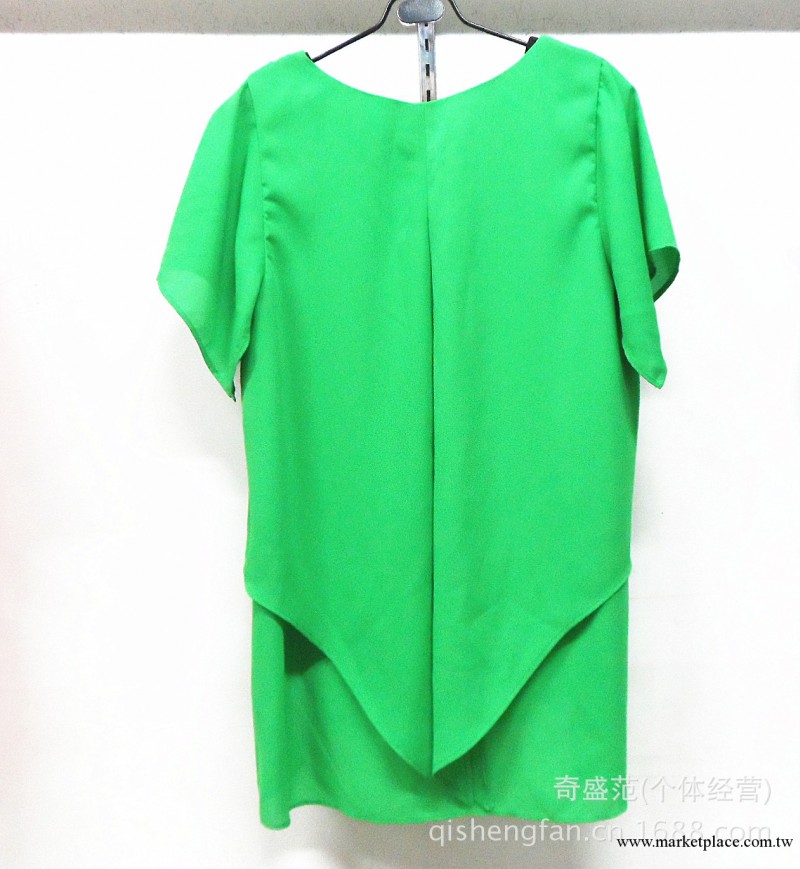韓國外貿原單 女裝新款高檔精品雪紡衫 假兩件 糖果色 時裝批發工廠,批發,進口,代購