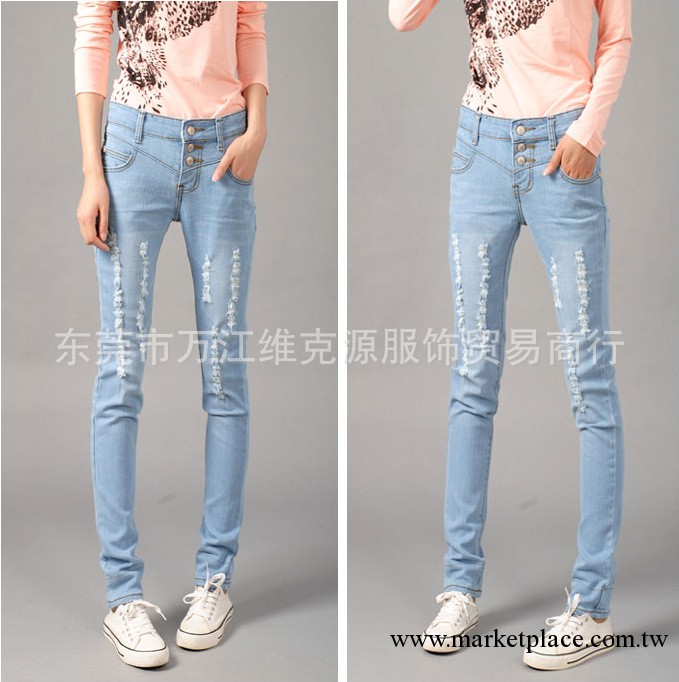 韓國原單牛仔褲 夏季牛仔褲 牛仔褲女長褲 韓版彈力牛仔褲女便宜工廠,批發,進口,代購