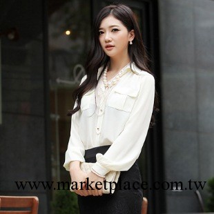 下架商品 韓國女裝原單 秋裝新款  長袖雪紡襯衫1231121批發・進口・工廠・代買・代購