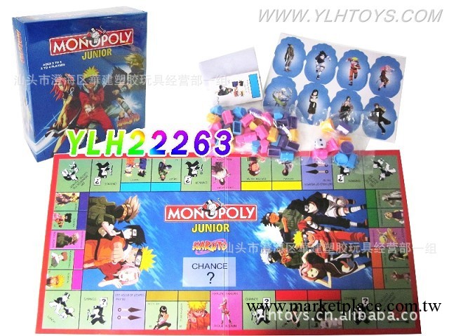 生產銷售 火影忍者大富翁遊戲（有過塑） （YLH22263）工廠,批發,進口,代購