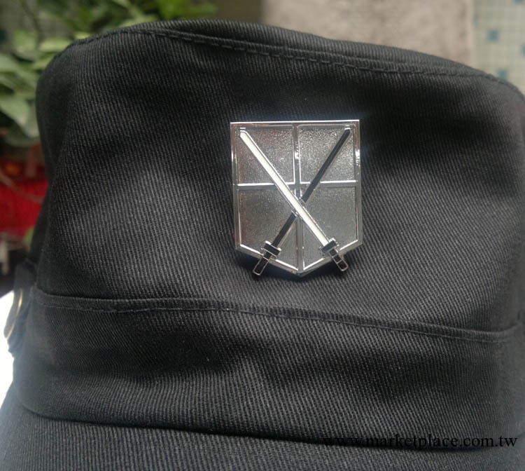 進擊的巨人軍團平頂軍帽 金屬徽章標志 COS帽子 動漫周邊產品貨源工廠,批發,進口,代購