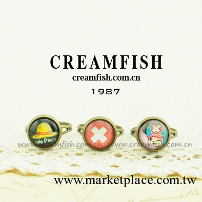 creamfish原創手工 小飾品批發 復古時光寶石裝飾戒指-海賊王標志工廠,批發,進口,代購