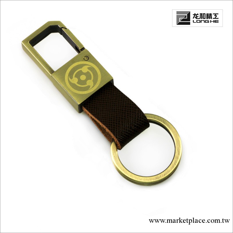 龍和精工 動漫周邊 火影忍者-經典寫輪眼鑰匙方扣（銅色） 掛扣工廠,批發,進口,代購
