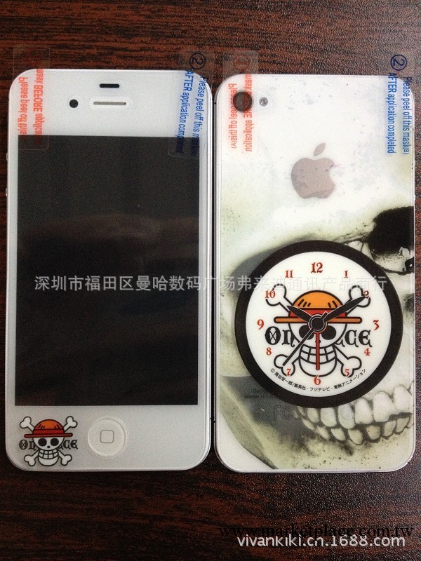 蘋果IPHONE 3D三層卡通膜 3D膜 3D彩膜 炫彩膜 批發 海賊王工廠,批發,進口,代購