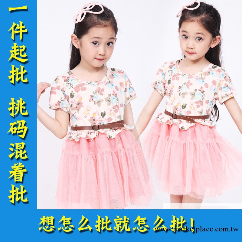女童連衣裙 2013新款夏裝兒童短袖公主裙紗裙裙子一件代發 童裝工廠,批發,進口,代購