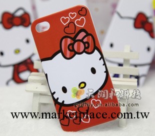 日本hello kitty iphone4/4S 手機殼 可愛卡通彩繪手機套 實色邊工廠,批發,進口,代購