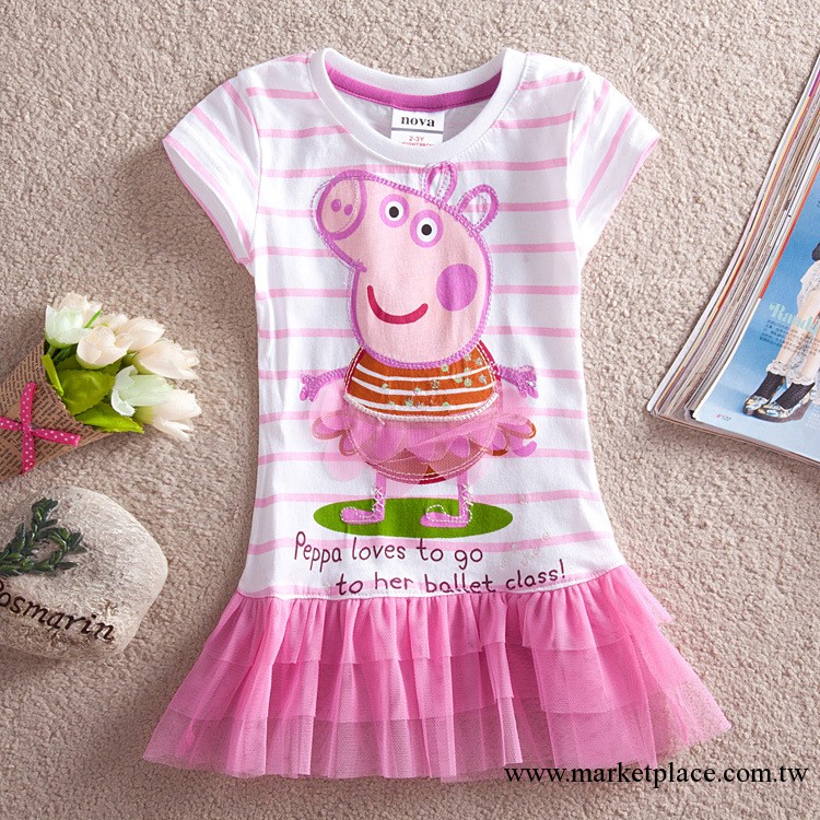 佩佩豬peppa pig 2013 夏季新款童裙 純棉女童連衣裙童裝批發 LU1工廠,批發,進口,代購