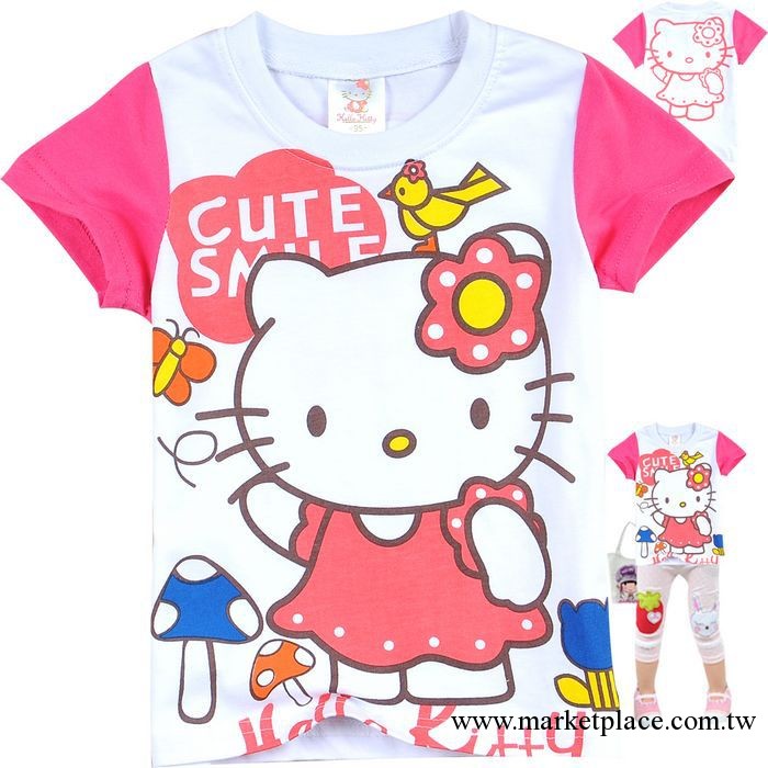 2501#Hello kitty童夏裝 2012熱賣短袖 童T恤 女童夏裝 短袖童T恤工廠,批發,進口,代購