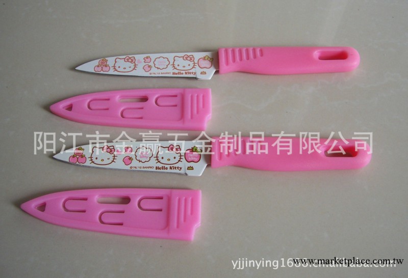 帶蓋水果刀 出口韓國水果刀 不銹鋼水果刀 Hello Kitty水果刀工廠,批發,進口,代購