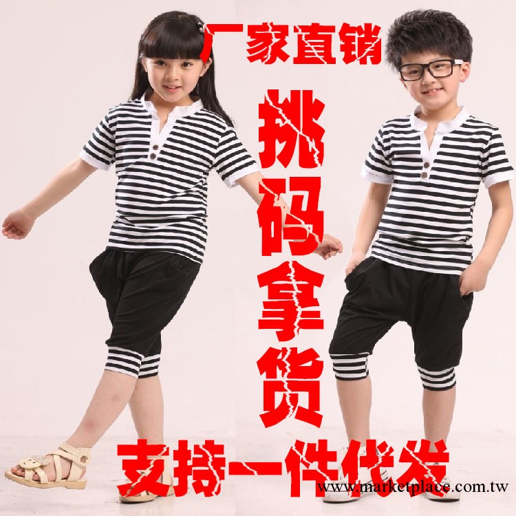 童套裝批發 男童運動套裝 夏款短袖女童套裝中大童 一件代發童裝工廠,批發,進口,代購