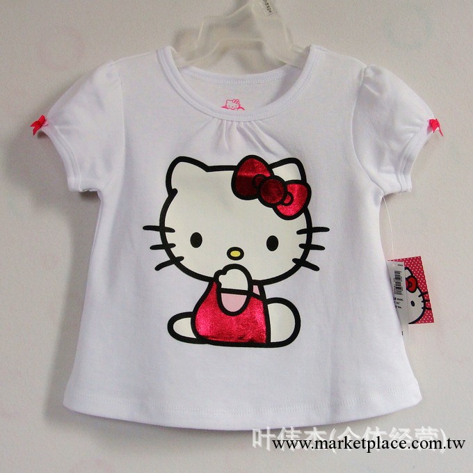 批發正品Hello Kitty品牌外貿原單童裝 1-5歲歐美女小童T恤衫工廠,批發,進口,代購