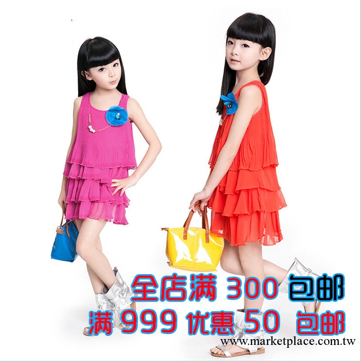 六一舞蹈裙童裝女童裙2013新款夏裝 韓版兒童短袖連衣裙背帶裙048工廠,批發,進口,代購