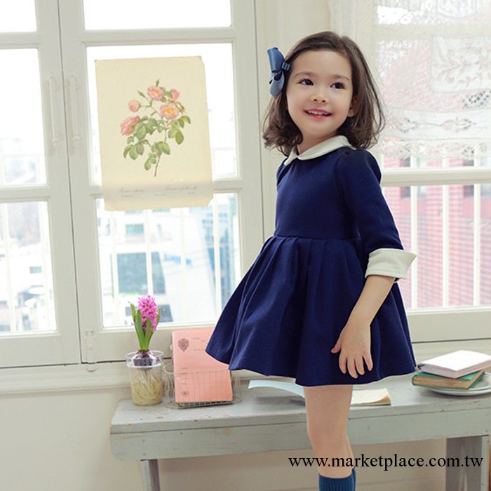 新品特價ovbaby韓版女童連衣裙 學生制服百褶裙 韓版童裝精品童裙工廠,批發,進口,代購