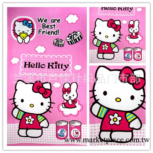 熱銷hello kitty 浴巾 KT卡通浴巾 割絨活性大浴巾 155*78 全棉工廠,批發,進口,代購