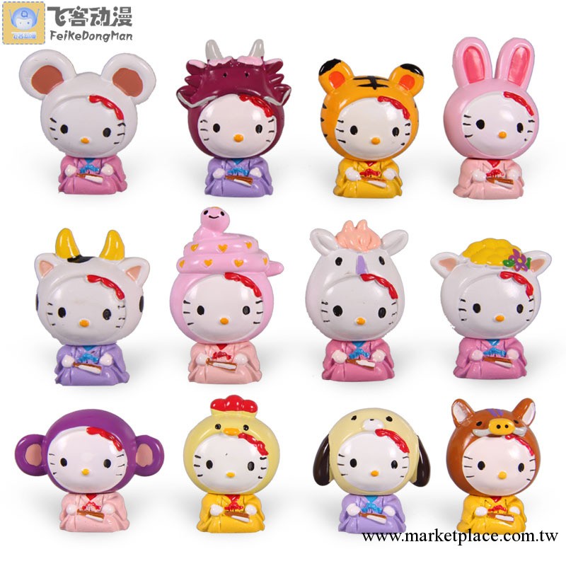 供應 動漫周邊 12生肖 hello kitty 凱蒂貓 KT貓 12款公仔玩偶工廠,批發,進口,代購