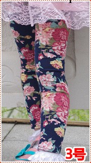 【特價清倉】2013夏新款童裝女童糖果色超柔花朵打底褲兒童褲 b15工廠,批發,進口,代購