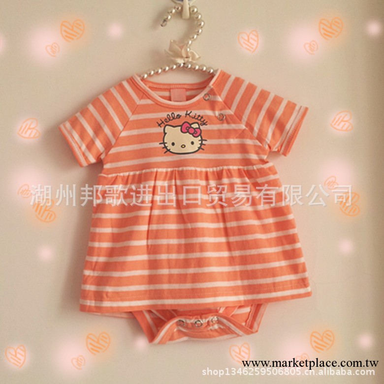 外貿原單正品 嬰兒衣服 hello kitty女童全棉爬服哈衣哈裙連身衣工廠,批發,進口,代購