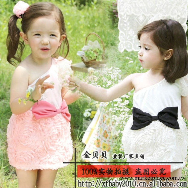 韓國原單童裝 13夏季女童玫瑰花斜背心裙兒童連衣裙 夏季童裙批發工廠,批發,進口,代購