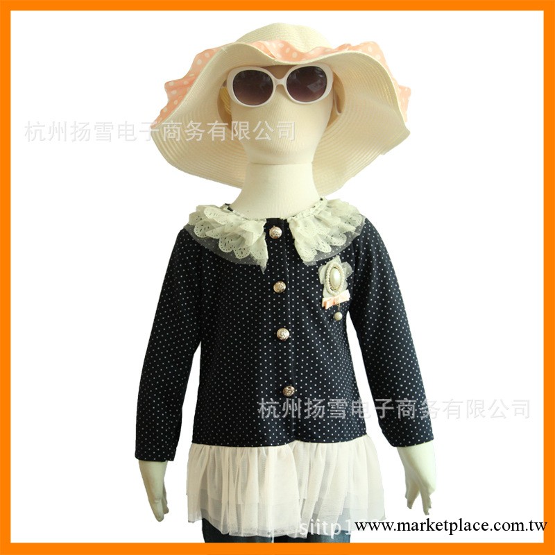 2013秋冬新款 大珍珠 奧黛爾小圓點翻領女童裝蕾絲裙擺外套 M013工廠,批發,進口,代購