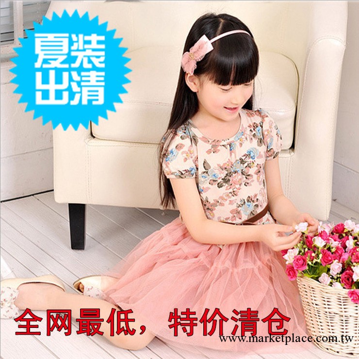童裝2013夏季爆款碎花女童連衣裙 兒童寶寶純棉 短袖淑女蓬蓬紗裙工廠,批發,進口,代購