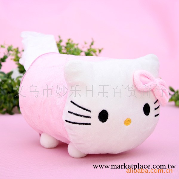 廠傢直銷 優質毛絨卡通紙巾抽/紙巾筒( hello kitty)工廠,批發,進口,代購