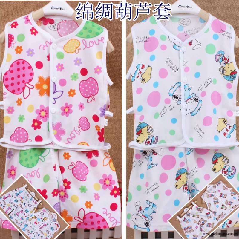 廠傢直銷夏季綿綢葫蘆套服棉綢套裝童裝批發廠價直銷綿綢睡衣新款工廠,批發,進口,代購