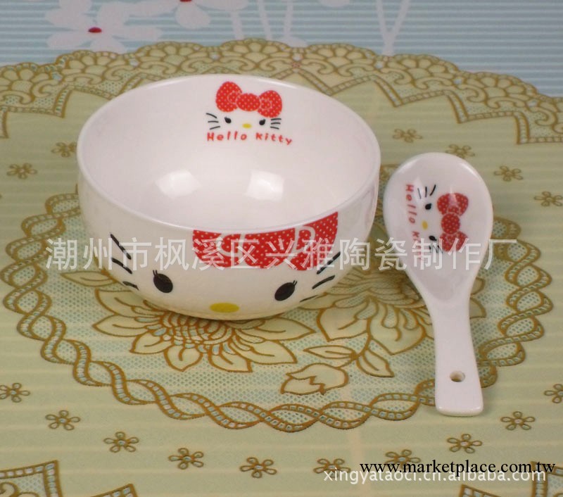 Hello Kitty碗 批發8頭餐具 可愛餐具 陶瓷米飯碗工廠,批發,進口,代購