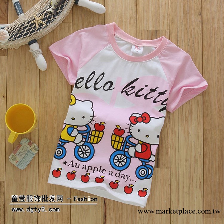 HELLO KITTY 兒童插肩袖童裝短袖 描準廠傢爆款童裝T恤批發工廠,批發,進口,代購