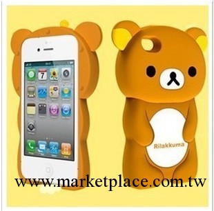 《爆款》立體Rilakkuma 輕松熊 iphone5 手機殼 矽膠 TPU軟殼工廠,批發,進口,代購