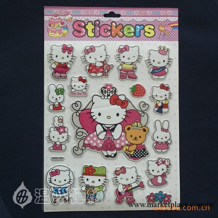 凱蒂貓 (Hello Kitty)時尚貼紙、海綿泡泡貼紙工廠,批發,進口,代購