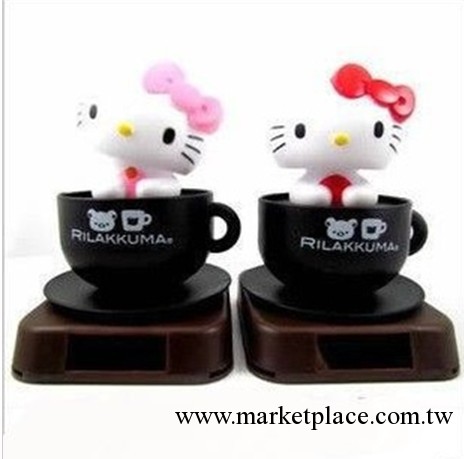 Hello kitty 太陽能搖頭公仔 kt汽車擺件 輕松熊咖啡杯搖頭公仔工廠,批發,進口,代購