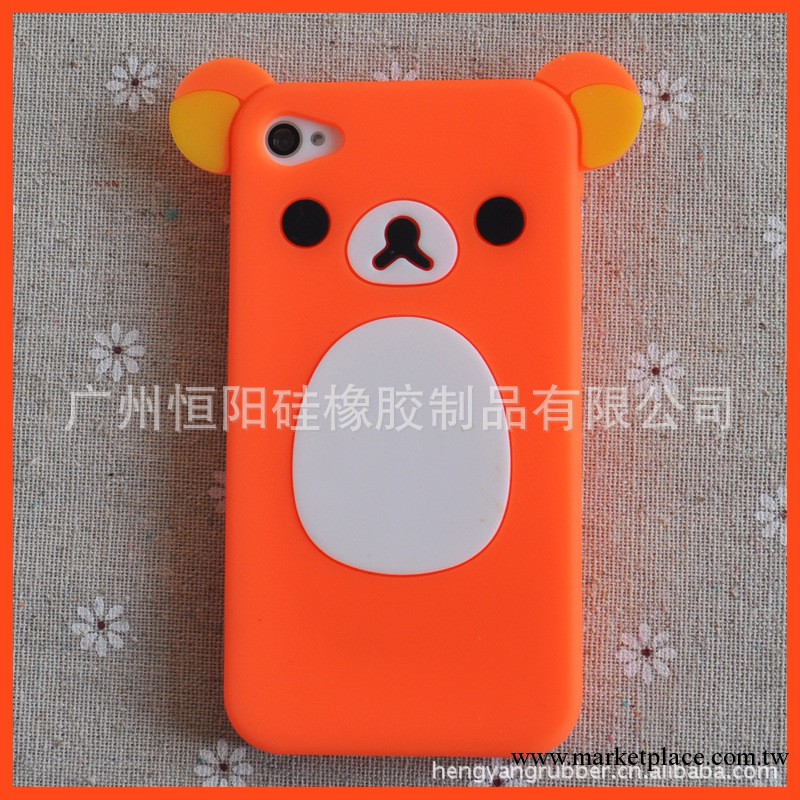 蘋果iPhone 4/4s rilakkuma 立體 輕松熊 懶懶熊 手機套 矽膠套工廠,批發,進口,代購