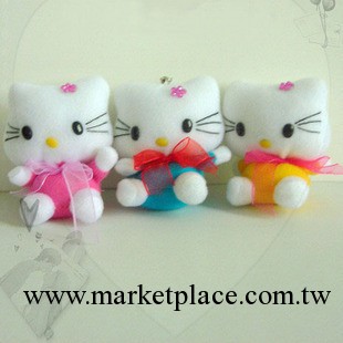 批發7cm毛絨絲巾小KT貓 DIY卡通花束材料 HELLO KITTY 手機掛件工廠,批發,進口,代購