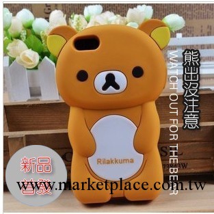 立體Rilakkuma 輕松熊 iphone5 手機殼 矽膠 TPU軟殼 抗摔 保護套工廠,批發,進口,代購