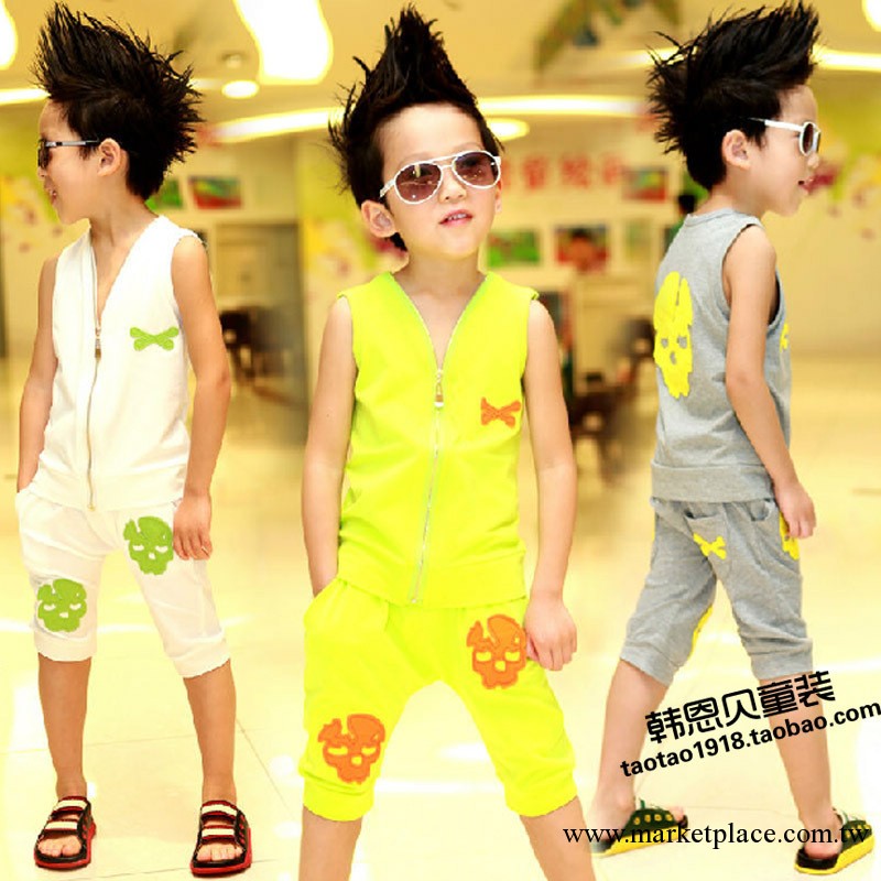 （一件代發）2013潮款男童背心套裝童裝夏裝新款兒童寶寶衣服無袖工廠,批發,進口,代購