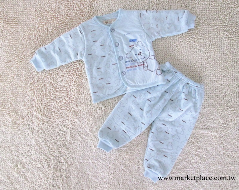 嬰幼兒服裝 2013秋季新款桃領薄棉襖兩件套 童棉衣套裝 品牌童裝工廠,批發,進口,代購