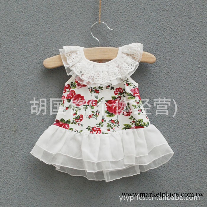IDEA  愛的 1335夏季韓版蕾絲花邊潮爆童裝全棉無袖背心裙 0.3工廠,批發,進口,代購