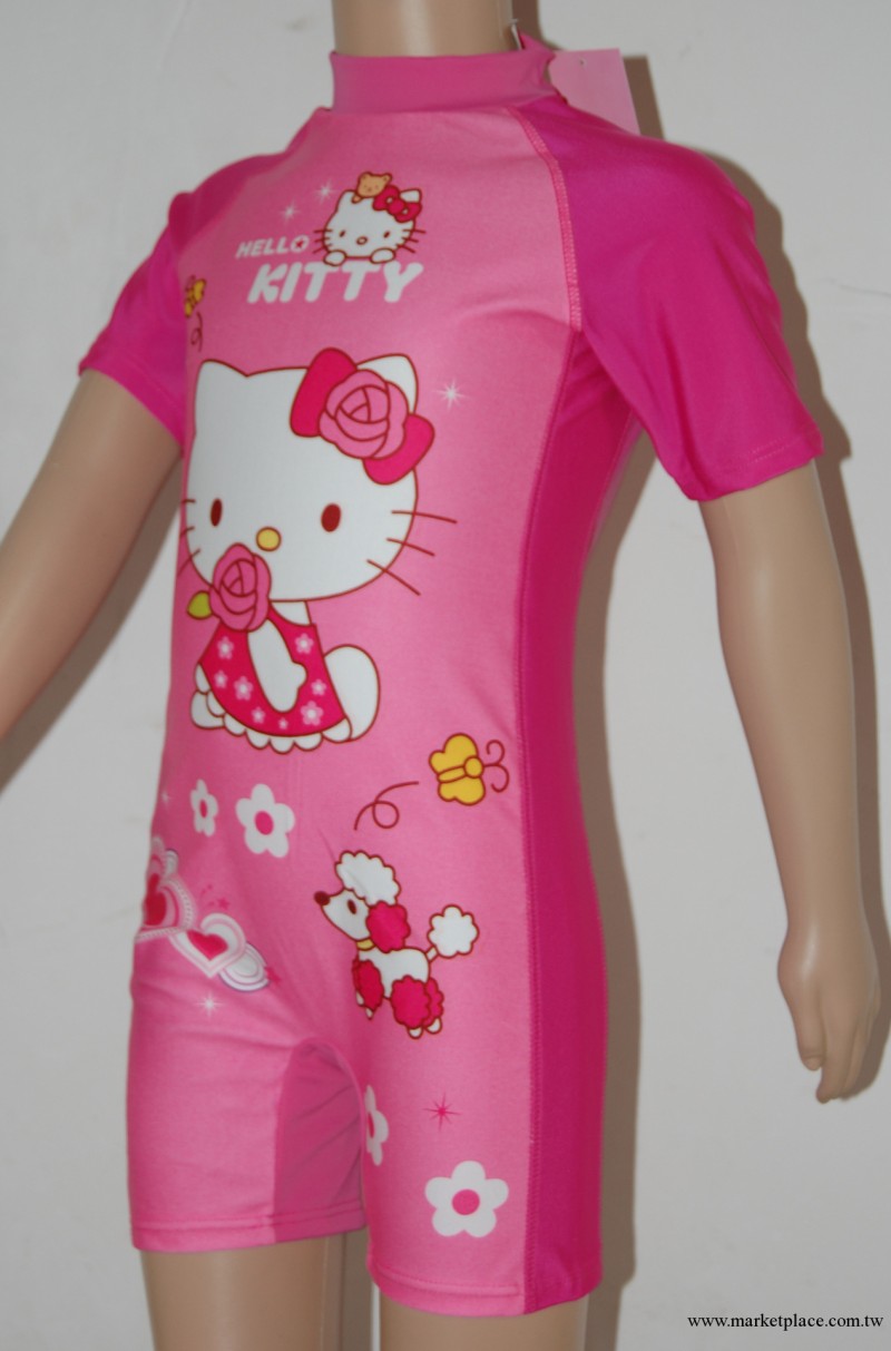 8610#KT貓連體泳衣藍可兒童泳裝泳衣泳褲Hello kitty 女童沖浪服工廠,批發,進口,代購