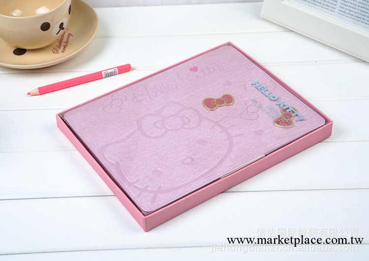 蘋果IPAD3 IPAD4 Hello Kitty卡通皮套 KT貓帶支架休眠平板保護套工廠,批發,進口,代購