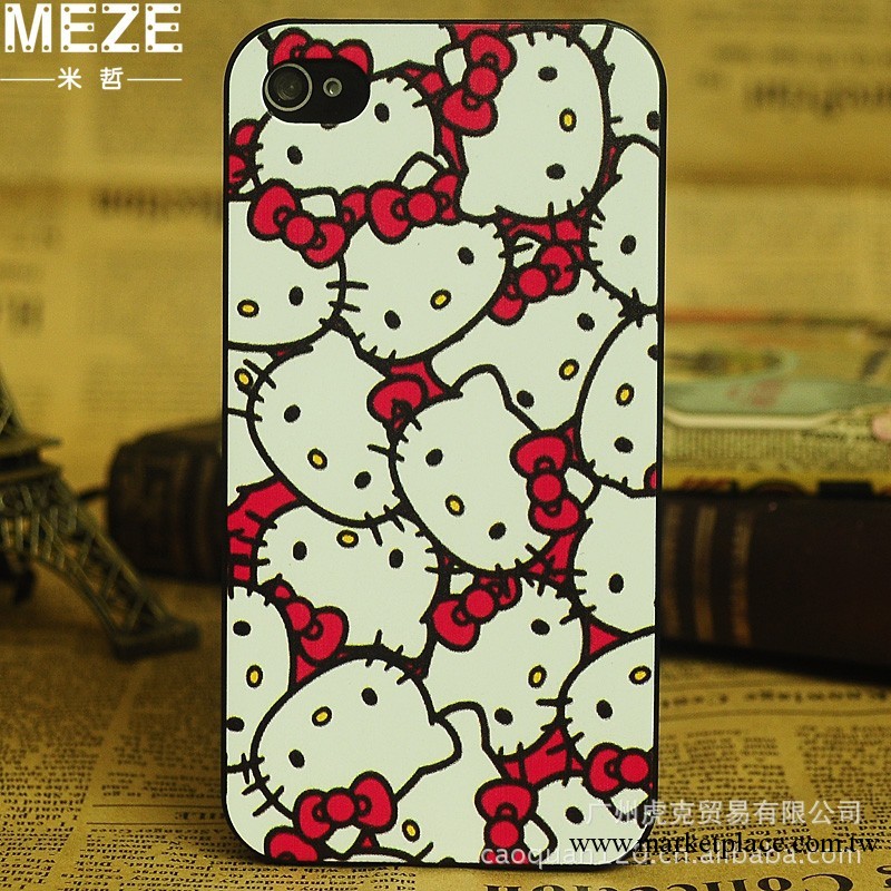 彩繪iphone4s手機殼蘋果4外殼iphone5蘋果5手機保護套hello kitty工廠,批發,進口,代購