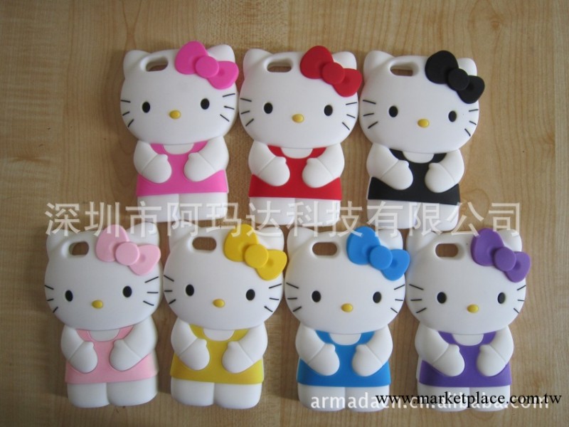 現模hello kitty 3D立體貓蘋果iphone5矽膠手機套保護殼保護套工廠,批發,進口,代購